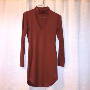 Mauve pink mini dress.